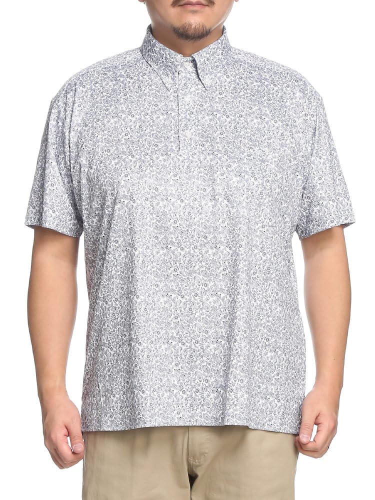 

КЛУБ Sakazen Большой размер Стрейч Пике Принт Футболка-поло с коротким рукавом Принт X5 для B&T Мужская Влагоотводящая Быстросохнущая Рубашка с принтом по всей поверхности, Узор A /