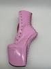 Fashion 20cm Pole Dance Shoes for Women – Extreme High Heel Boots with Front Lace-up, Sexy Night Club Stage Performance Heels