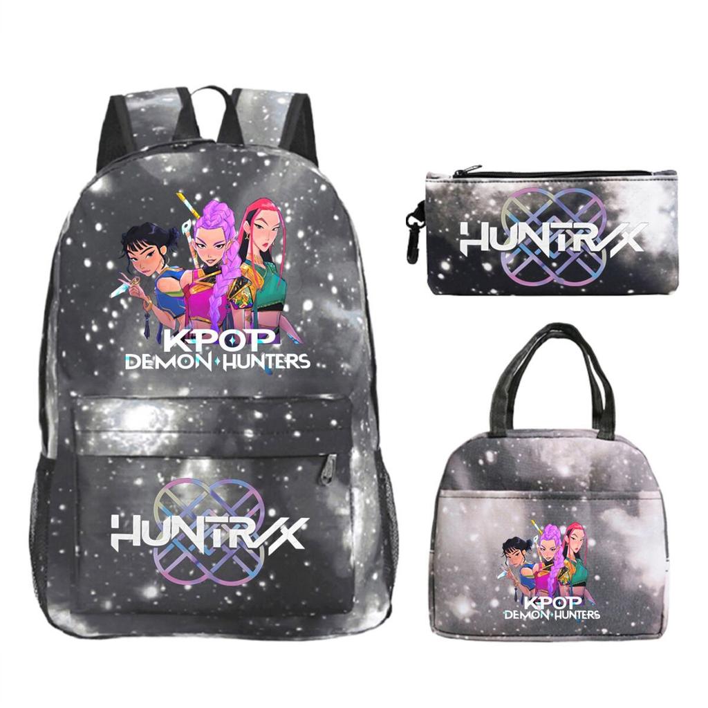 Kpop Demonunters Peripheral Children'S Backpack Elementary And Secondary School Bag Three-Piece Set