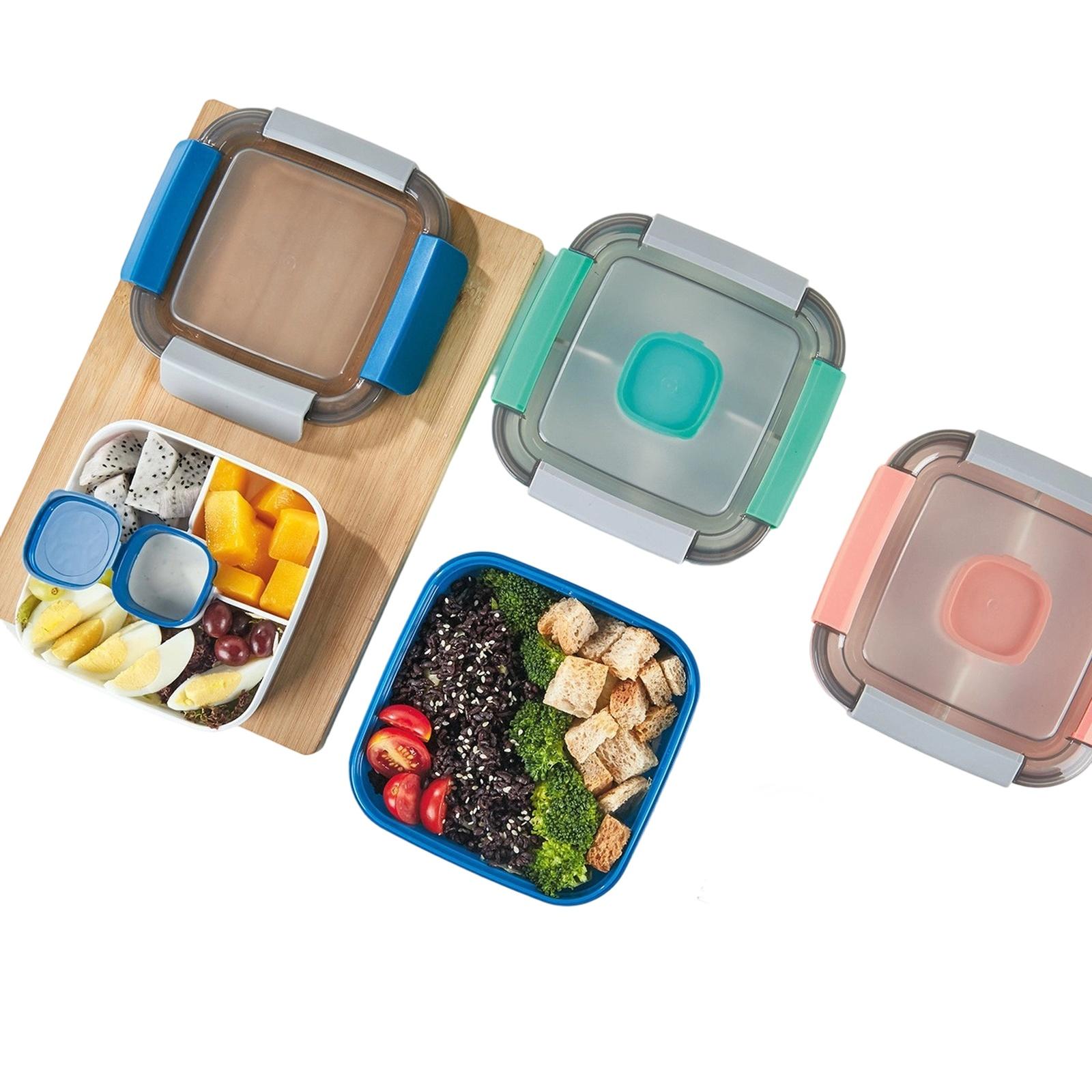 Double Layer Plastic Lunch Box, Divided Food Container Microwave Safe