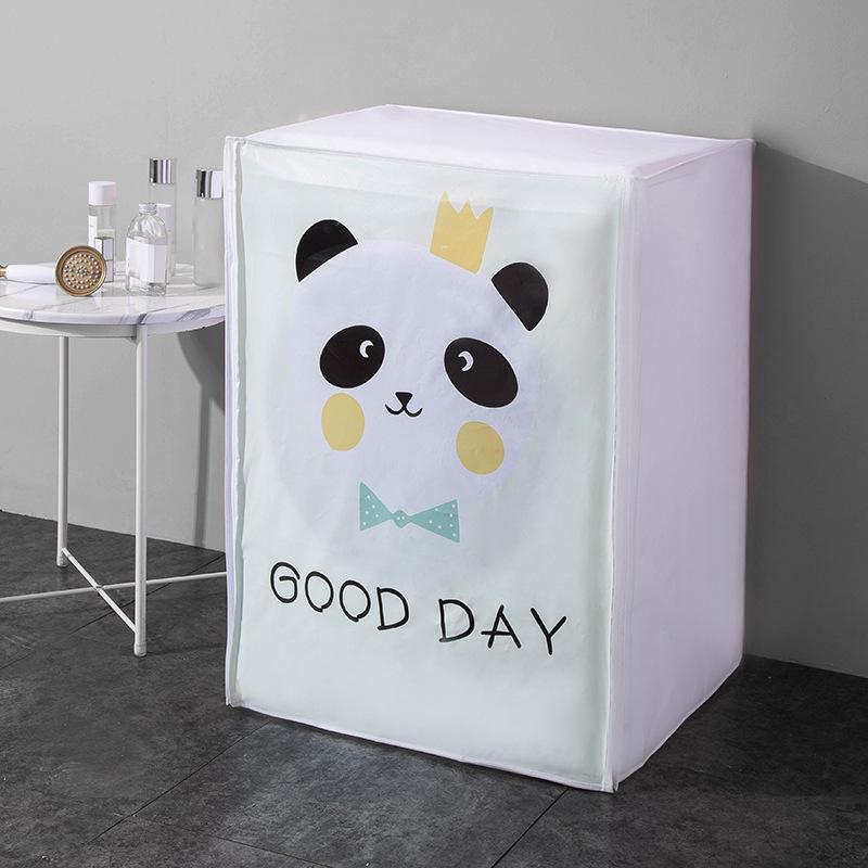 

Carton Cactus Print PVEA Washing Machine Cover Universal Waterproof Sunscreen Automatic Roller Open Dust Cover Dust Cloth New 56x54x86cm
