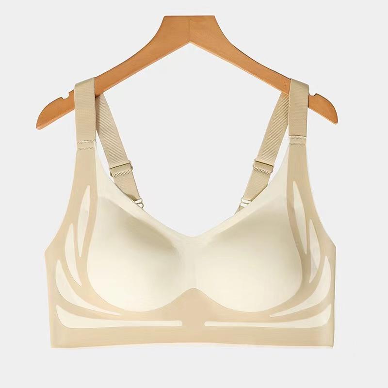 Women's Lifting and Side Breast Light Luxury Bra Skin-friendly Breathable Comfortable Seamless Gathering No Steel Ring Underwear