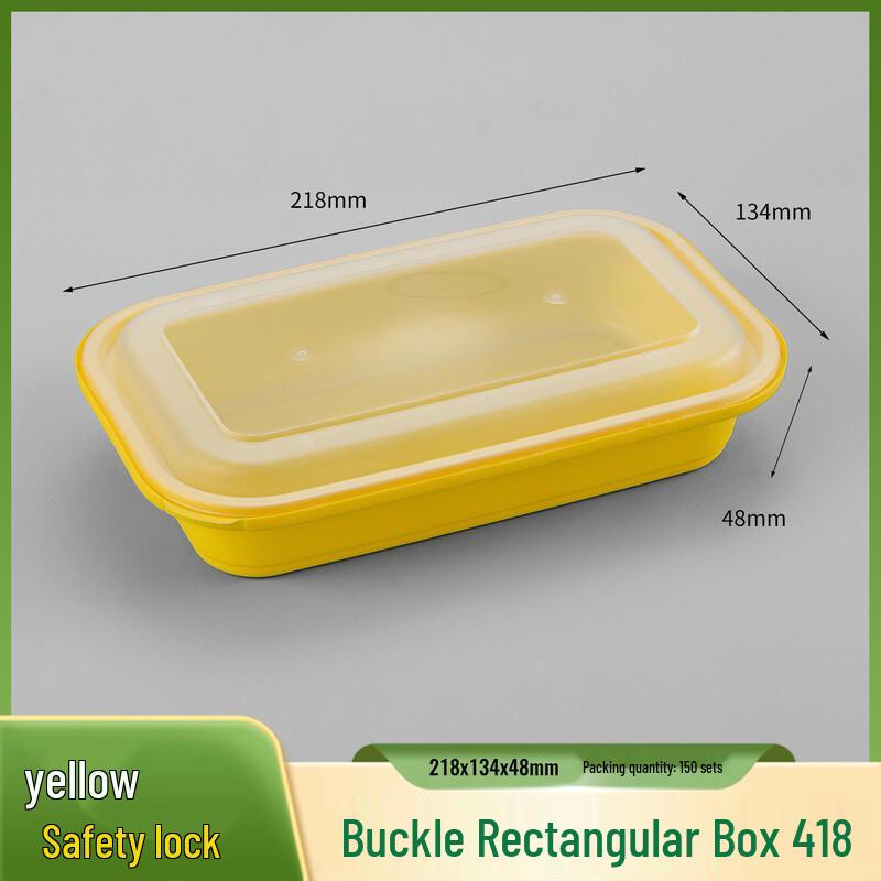 JingZhiFeng Rectangular Disposable Takeout Plastic Lunch Box with Lid