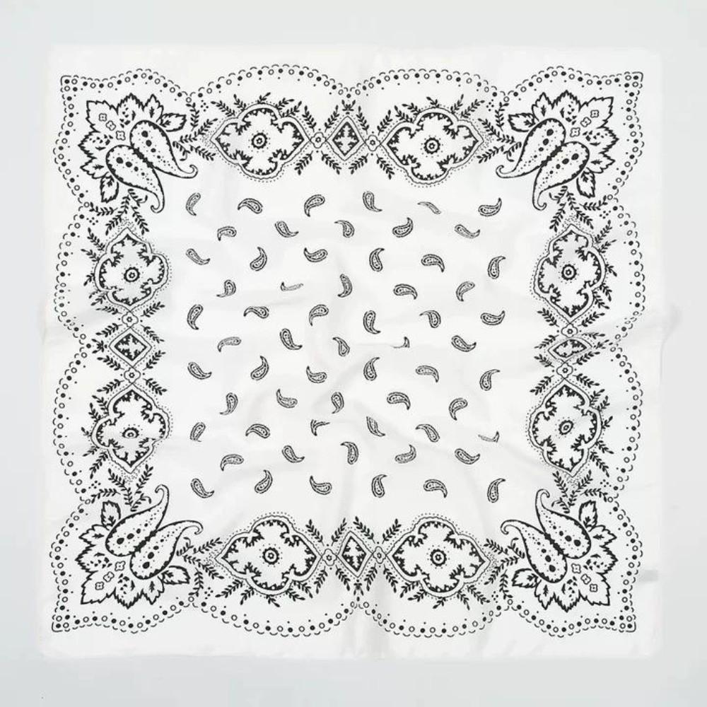 Y2K Small Square Scarf Spicy Girls Hair Scarf Elegant Cashew Flower Print Scarf  Beach
