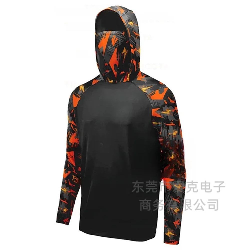 Quick-drying fishing suit men's summer breathable sunscreen UPF50 + hooded mask fishing shirt