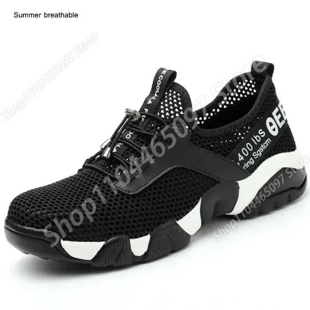Fashion 2025New Men Steel Toe Work Safety Shoes Lightweight Breathable Reflective Casual Sneaker Prevent Piercing Women Protective Boots
