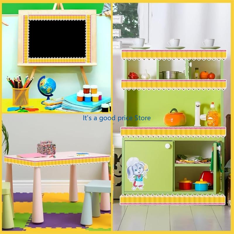 Pencil Pattern Border Trim for Bulletin Board Notice Board Classroom Chalkboard Decoration Bulletin Board Border
