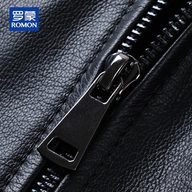 ROMON Men's Haining Genuine Leather Biker Jacket