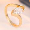Classic Inlaid White CZ Women's Ring Trendy Gold Color Geometry Daily Wear Party Jewelry Anniversary Gift