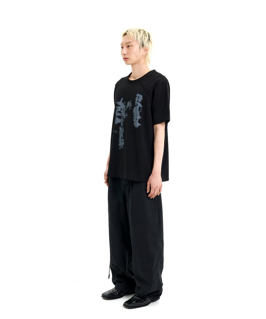 Laekeulopeu Washed Drawstring Trousers - Black