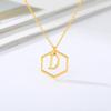 Simple and stylish English alphabet small fresh k gold titanium steel necklace women's accessories geometric collarbone chain