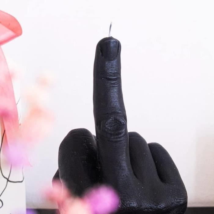 Scented Candle - Middle Finger Candle - Black - Soy Wax - Decorative Humor
