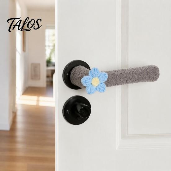 Bedroom Door Lever Sleeve 2/4Pcs Flower Handle Cover, Anti-collision Knob Protector, Anti-Static Decorative Cover Anti-Freeze for Home Office Fabric
