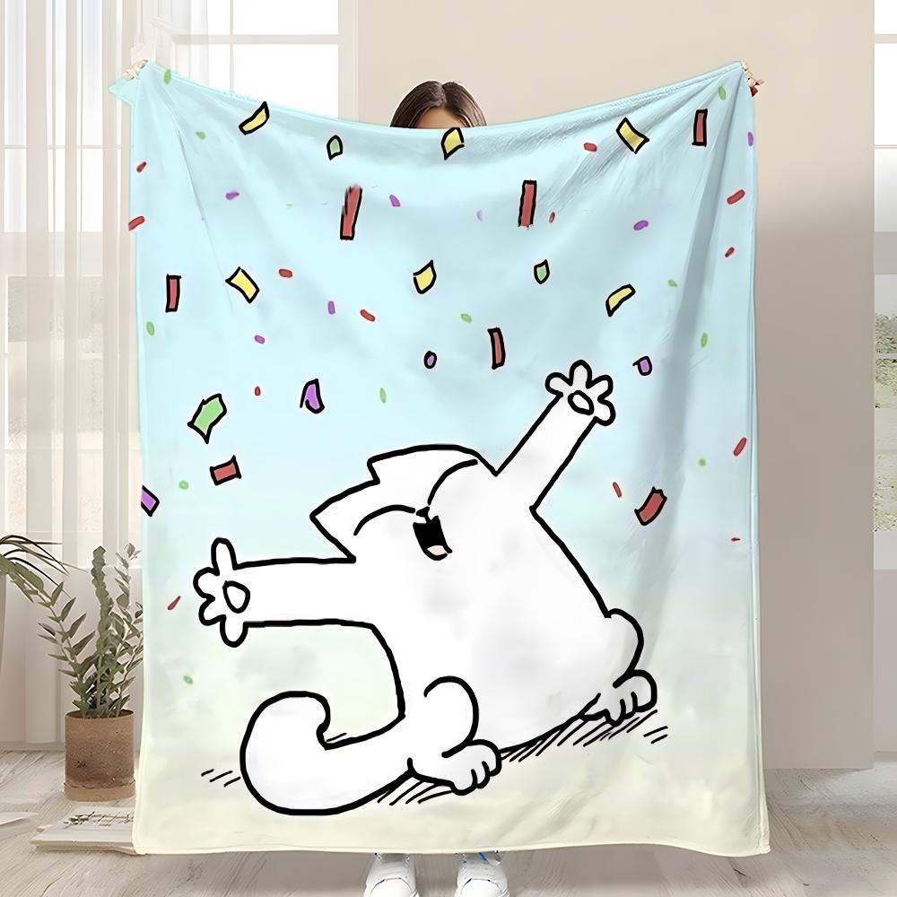 

Cartoon Anime Kawaii S-Simons Cat Throw Kid-Friendly Flannel Throw Blanket Soft Warm Anti-Static Washable All Season 75x90cm