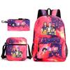 Large Capacity Schoolbag with Shoulder Strap; Student Three-piece Pencil Case Set
