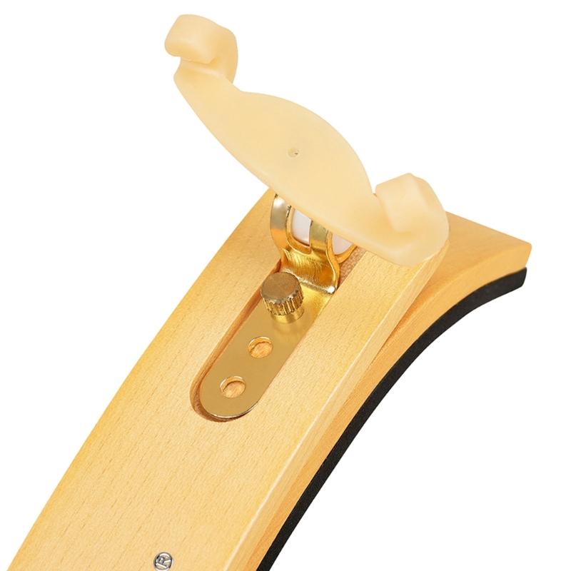 Ergonomic Violin Chin Rest 4/4 Adjustable Height Wood Shoulder Support Comfortable Violin Shoulder Cushion for Comfort