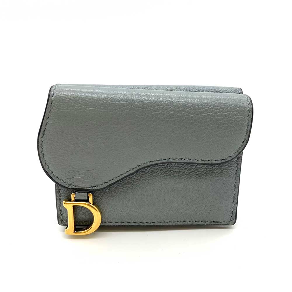 Used Dior saddleTri-fold wallet leather Women