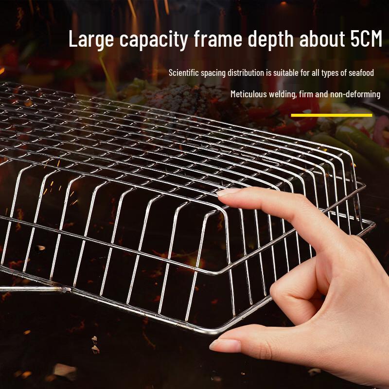 Grillkorb für Fisch und Meeresfrüchte mit Griff