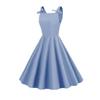 Sleeveless Vintage Hepburn Style Wrap Dress With Bow Detail A-Line Midi Women