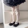 Fashion Fishnet Leggings for Girls Large Bowknot Tights Hollowout Stockings Kids Pantyhose for Summer Spring Dresses