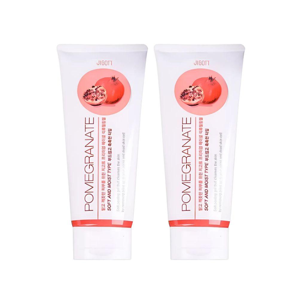 Jigott Premium Facial Pomegranate Peeling Gel Brightening Exfoliating Face Peeling Gel 180ml x 2