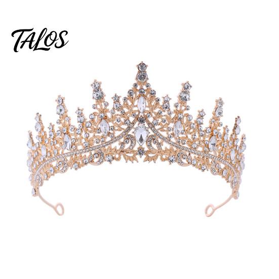 Diamond Appearance Crown Women Sparkling Rhinestones Inlaid Bridal Tiara Secure Fit Rhinestone Lightweight Princess with Curved Ends Pins Hair