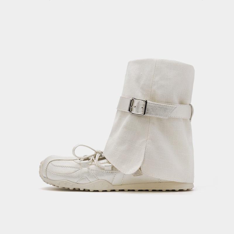 

[Fanfna] Ballet shoes women s summer platform training single shoes Mary Jane shoes cool boots stacked short boots 35