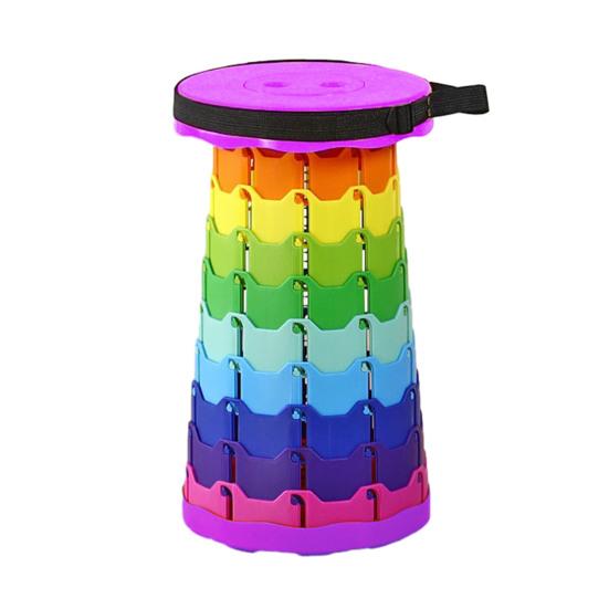 Yousheng Retractable Stool with Carrying Handle Portable Height Adjustable Lightweight Heavy Duty Outdoor Camping Picnic Fishing Telescoping Folding