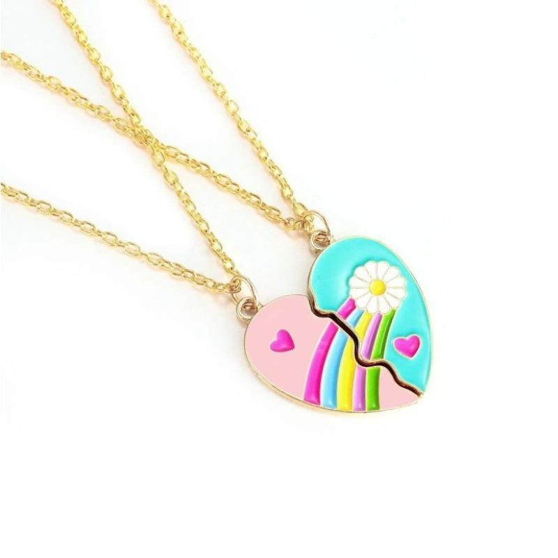 Hot-selling good friend series necklace fashion alloy magnetic love pendant girlfriend set gift