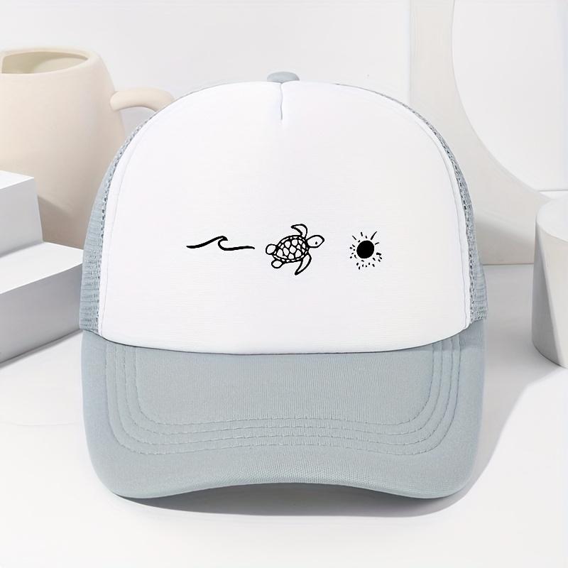 Male and female turtle patterned baseball caps for spring and summer shade, outdoor activities, fishing
