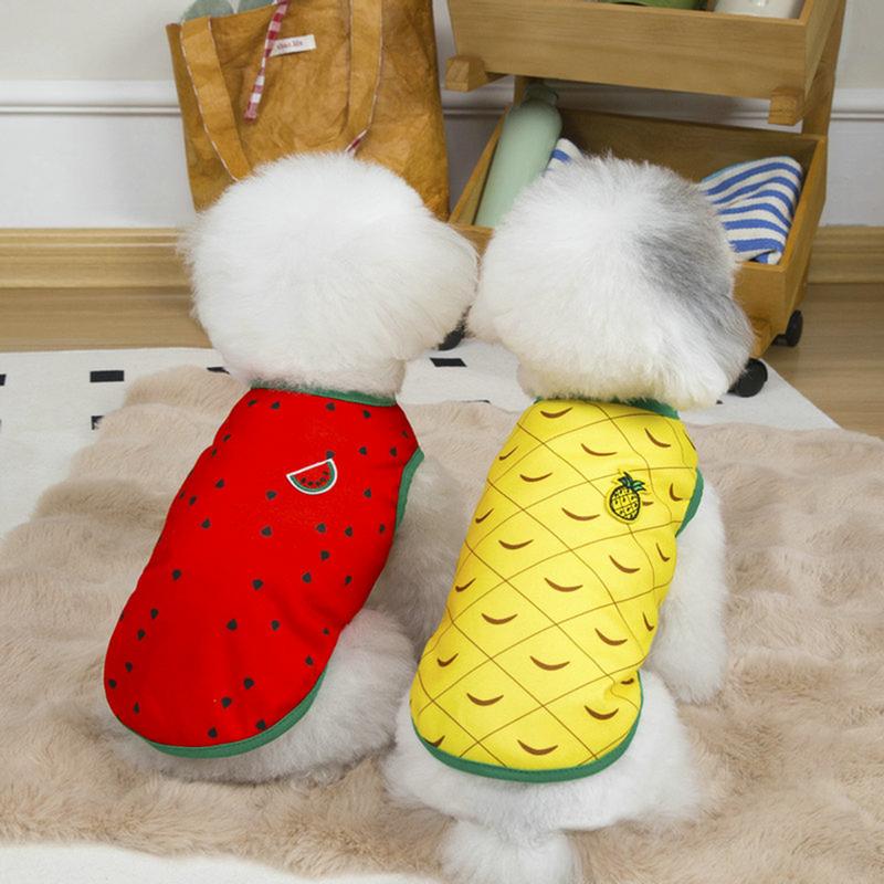 Pet Clothes For Small Dogs Puppy Summer Clothes Soft Breathable Dog Cat Shirt Cute Watermelon Pineapple Outfit Clothes For Small