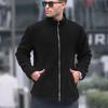 Men's Casual Loose Stand Collar Color Casual Fashion Long-sleeved Zipper Shan Bubble Fleece Jacket