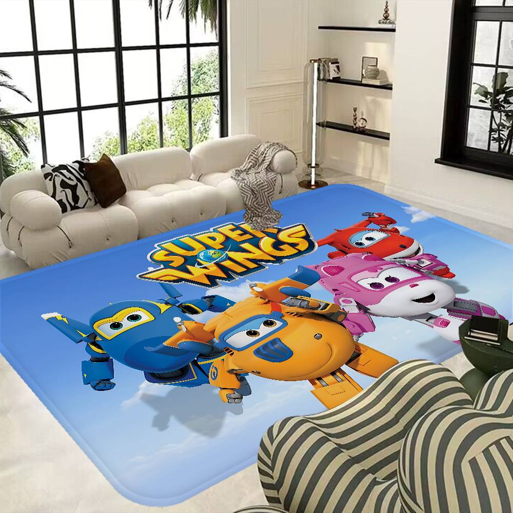 Anime Super Wings Door Mat Washable Non Slip Living Room Sofa Chairs Area Mat Kitchen Bedside Area Rugs