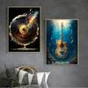 Color Music Guitar Record Posters and Prints Abstract Modern Aesthetics Jazz Canvas Painting Wall Art for Music Room Home Decor