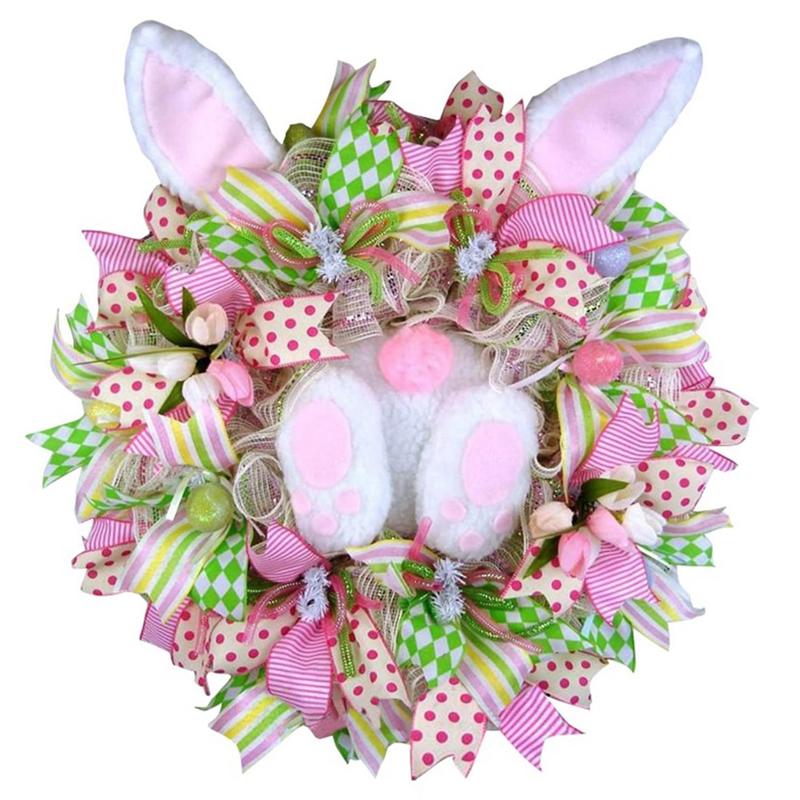 Versatile Easter Wreaths Easter Decor Wreaths For Front Door, With Bunny Ears, Spring Easter Wreaths Garland Easter Decor