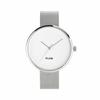 Klon GRID TIME -SILVER MESH- 38mm Wristwatch for Men and Women, Stylish and Simple Silver