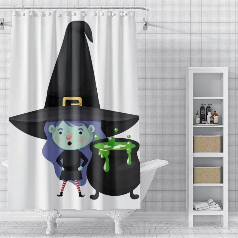 Home Shower Curtains For Bathroom Waterproof Fabric Modern Nordic Style Living Room Curtain Halloween Autumn Pumpkin Decoration