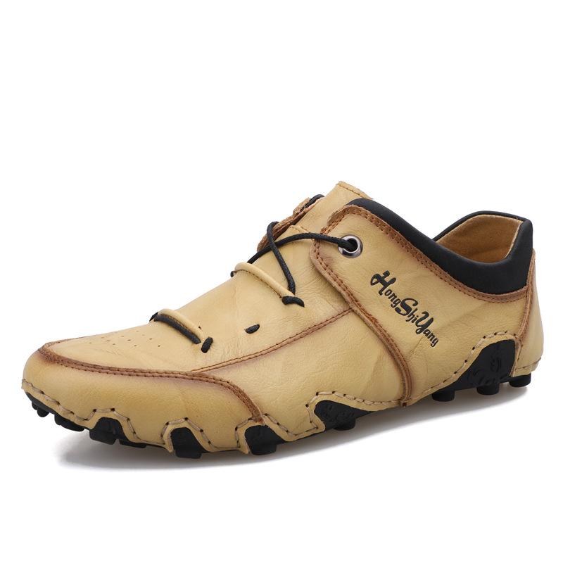 Men's Octopus Low-Top Leather Loafers: Korean Style Breathable Slip-On Driving Shoes
