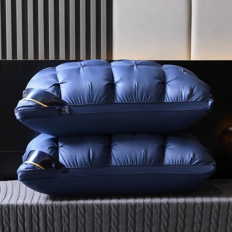 1Pcs Bed Pillow Soft Fluffy Filling Pillows Washable Breathable Neck Support Sleep Pillow Adult Bedroom Home Use Student Pillows