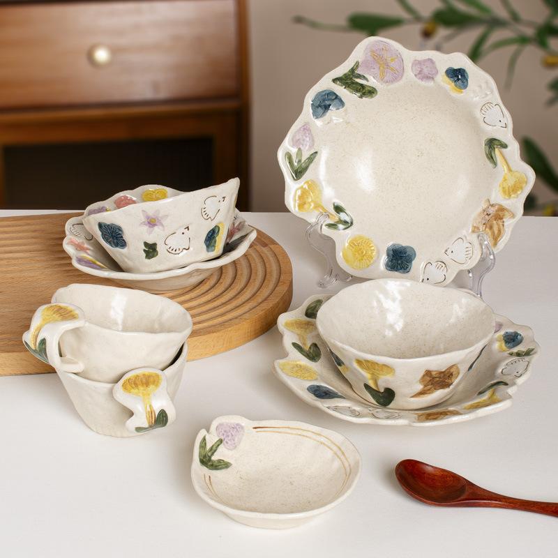 Japanese Retro Rice Bowls, Hand-Painted Bowls, Breakfast Plates, Deep Dishes, Vegetable Plates, Dessert Plates, Light Soup Plates, Salad Plates, Under