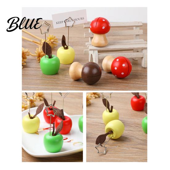 Place Card Stand Cute Mushroom/Fruit Holder Wooden Memo Holder Stand