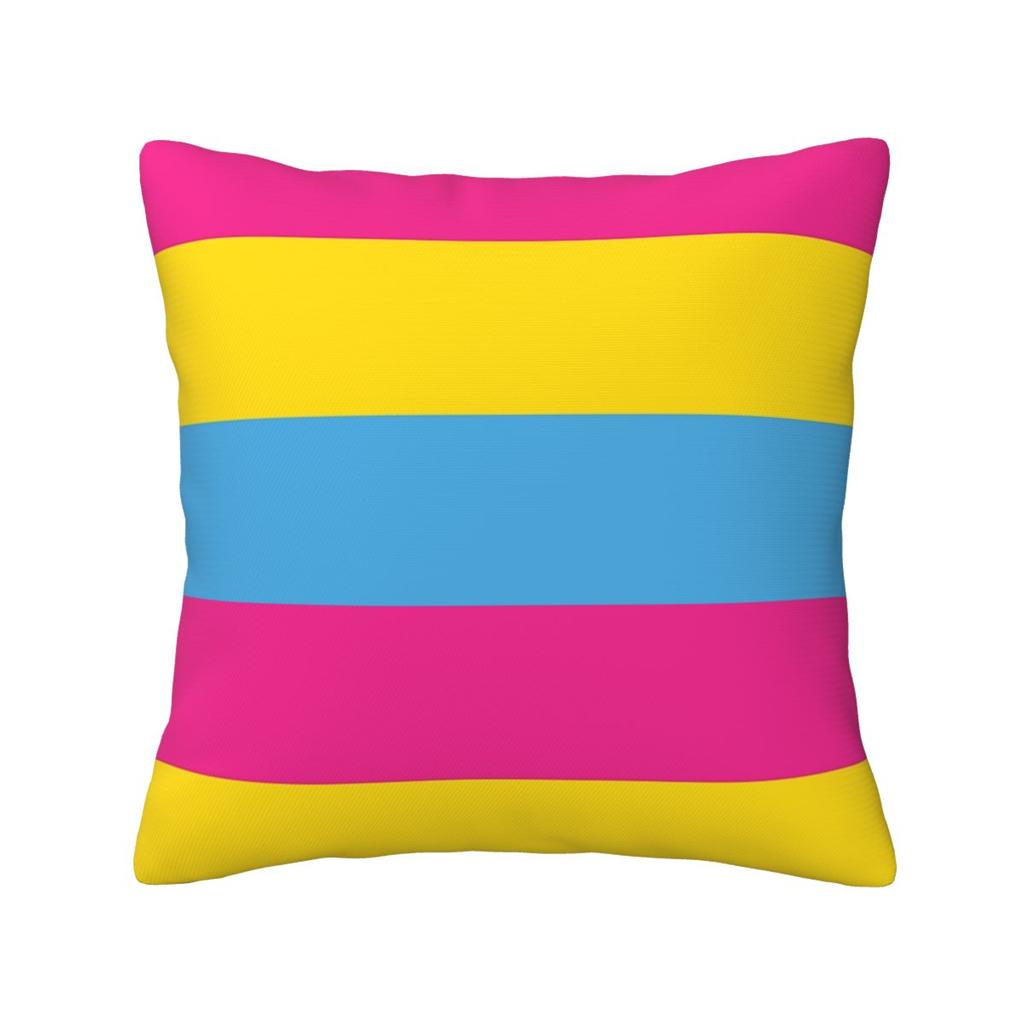 Pansexual Pride Flag Square Pillowcase Pillow Cover Cushion Zip Decorative Comfort Throw Pillow for Home Car