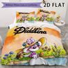 Diddl Pattern Bedding Uilt Set Uilt Cover Pillowcase Home Decoration Birthday Gift (1 * Duvet Cover + 2 * Pillowcase  Without Core)