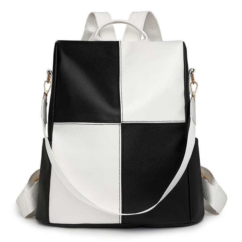 Large Capacity Commuter Women's Backpack Stitching Outdoor Travel Backpack Multi-Functional Shoulder Handbag