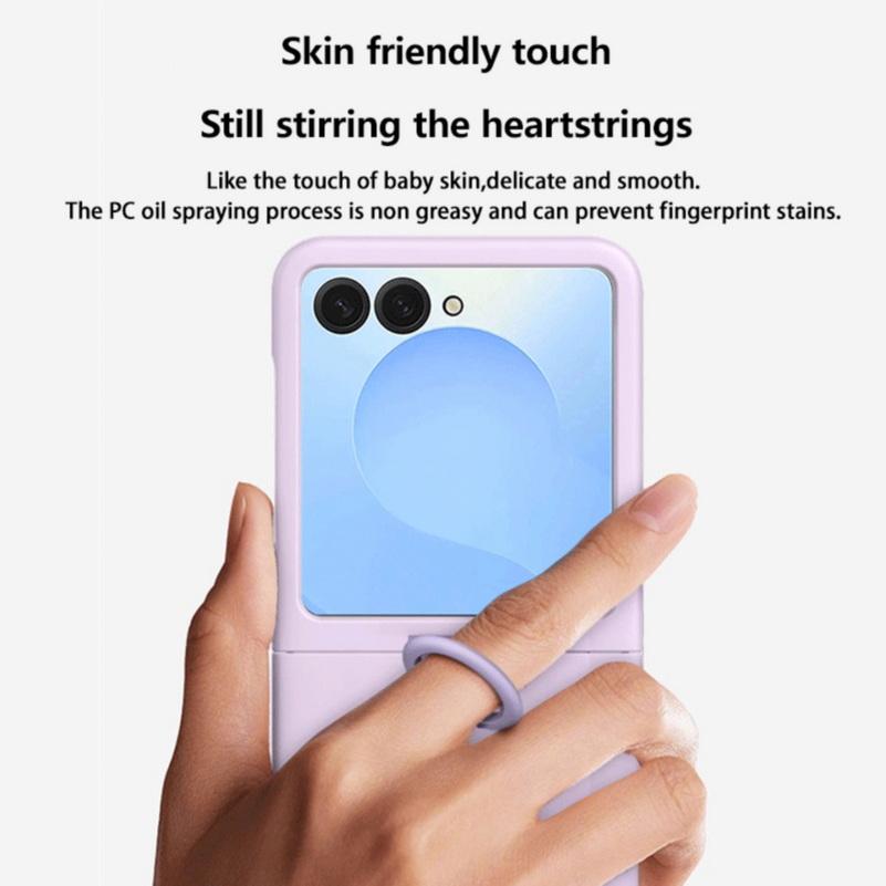 Thin Finger Ring, Skin Feel, Large Window Design Phone Case For Samsung Z Flip 7 Galaxy Z Flip7 Fe Flip 6 5 Camera Protect Cover