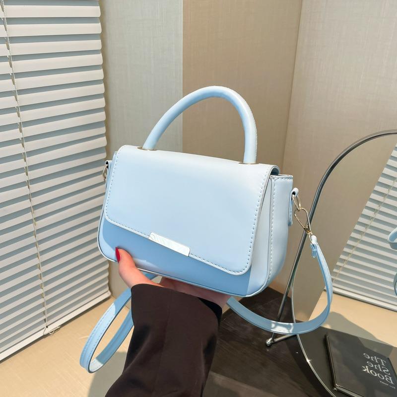 New Casual Fashion Trend Simple Fashion Solid Color Portable Shoulder Crossbody Small Square Bag Woman