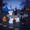 Durable Halloween Figurine 3Pcs Mini Resin Figurines Miniature Pumpkin Ghost Grim Reaper Castle