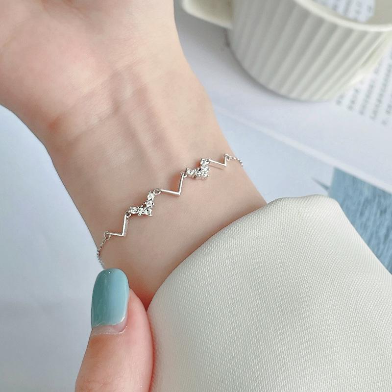Heart rate geometric wave bracelet women's simple niche design advanced temperament cold wind light luxury