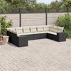Vidaxl 10-Cz. Garden Lounge Set, Cushions Black Rattan Pe