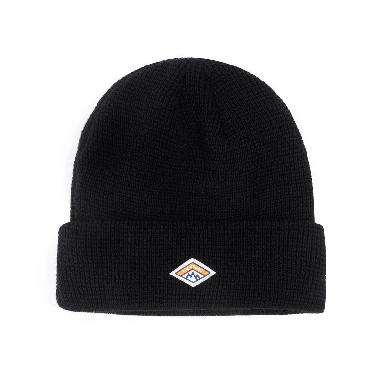 

Японская уличная ретро шапка бини вафельной вязки: Модная, Теплая, Универсальная Шапка для Мужчин и Женщин M (54-60cm) Stretch чёрный